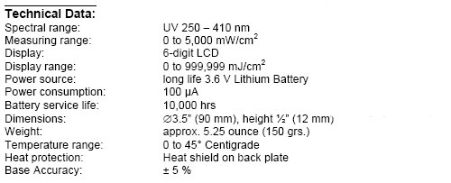UV-int150 Standard UV Energy Meter